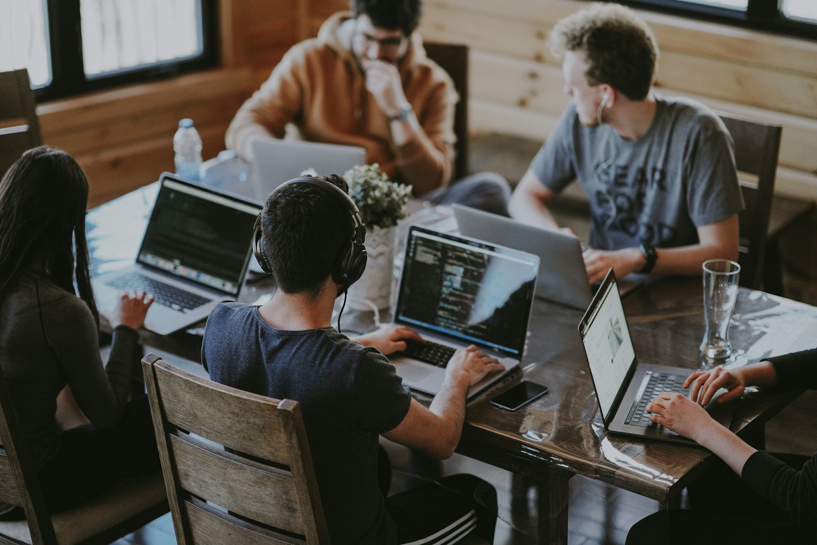 The Apex Logic team building software together in the studio