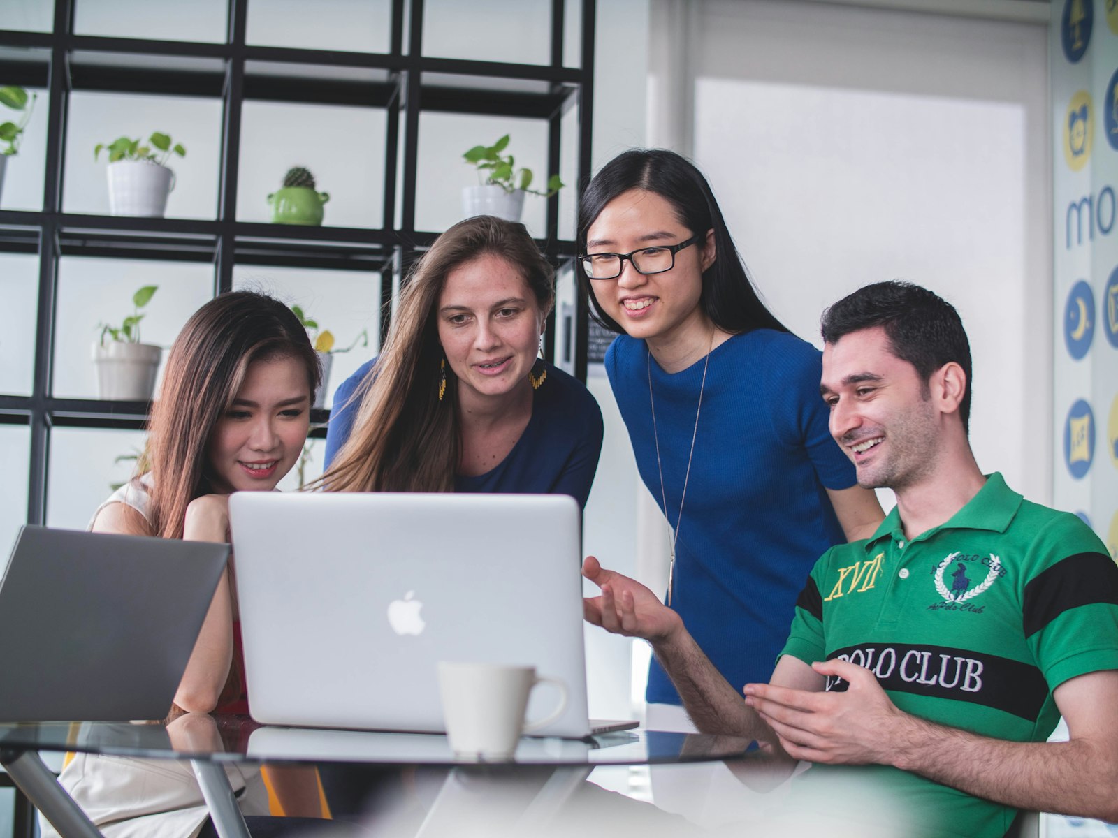 A team reviewing a finished product together before launch